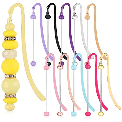 11Pcs 11 Colors Alloy Bookmarks AJEW-SZ0002-53-1