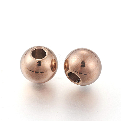 Ion Plating(IP) Round 304 Stainless Steel Beads STAS-G130-6mm-63RG-1