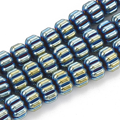 Electroplate Non-magnetic Synthetic Hematite Corrugated Beads Strands G-T061-108C-1