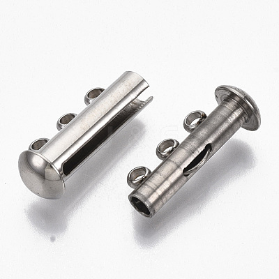 Tarnish Resistant 304 Stainless Steel Slide Lock Clasps STAS-S079-158P-1