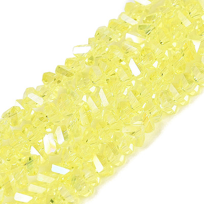 Electroplate Transparent Glass Beads Strands LS-EGLA-Q139-01A-A16-1
