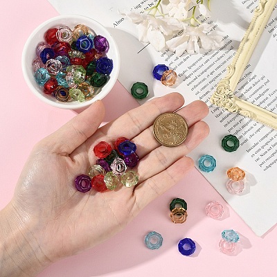 80Pcs 8 Colors Epoxy Resin European Beads RPDL-YW0001-16-1