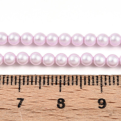 Baking Paint Pearlized Glass Pearl Bead Strands HY-N002-3mm-C03-1