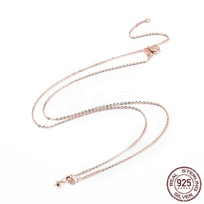 925 Sterling Silver Cable Chains Necklace Making STER-I021-06RG-1