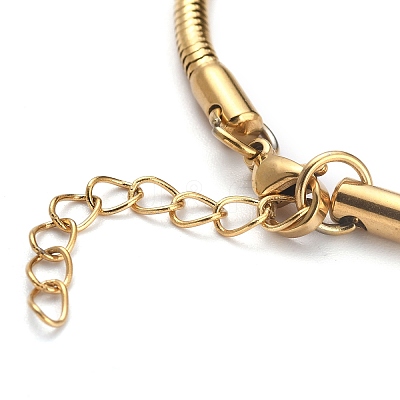 Ion Plating(IP) 304 Stainless Steel Round Snake Chain Bracelets BJEW-O186-08A-G-1
