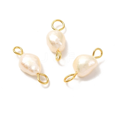 Natural Cultured Freshwater Pearl Beads Links Connectors PALLOY-JF00943-02-1