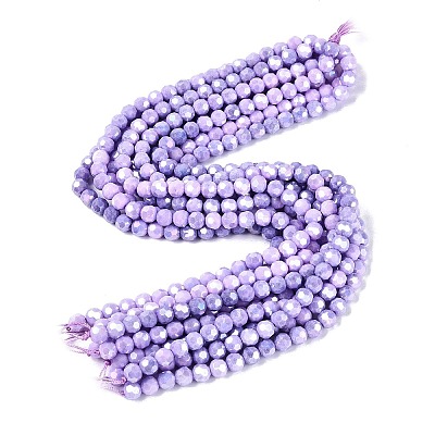 Anti-Tarnish Electroplate Glass Beads Strands EGLA-ZX010-8mm-08-1