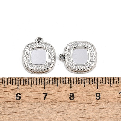304 Stainless Steel Pendant Cabochon Settings STAS-L303-34P-1