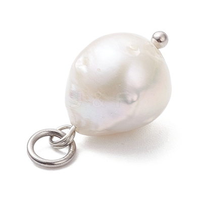 Natural Baroque Pearl Keshi Pearl Pendants PALLOY-JF04627-02-1