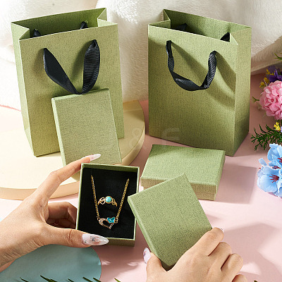 3Pcs Rectangle Paper Jewelry Display Cases CON-TA0001-39C-01-1