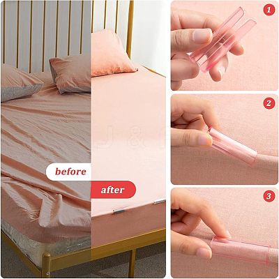 36Pcs 3 Colors Transparent ABS Plastic Bed Sheet Grippers KY-CA0001-36-1