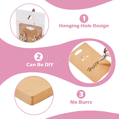 100Pcs 2 Styles Square Paper Earring Display Cards and Rectangle Keychain Display Cards CDIS-TA0001-49A-1