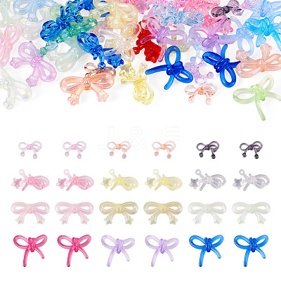 48Pcs 4 Styles Transparent Acrylic Beads OACR-TA0004-94B-1