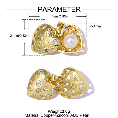 Brass Micro Pave Clear Cubic Zirconia Pendants CU-OY001-46G-1