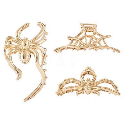 3Pcs 3 Style Halloween Alloy Claw Hair Clips for Women Girls AJEW-TA0001-91-1