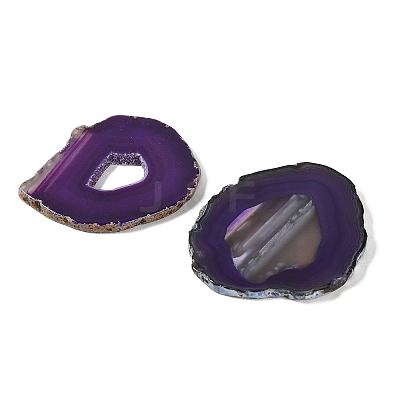 Natural Druzy Agate Slice Cabochons G-F826-E04-1