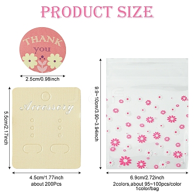 200Pcs Earring Displays Cards CDIS-FS0001-16-1