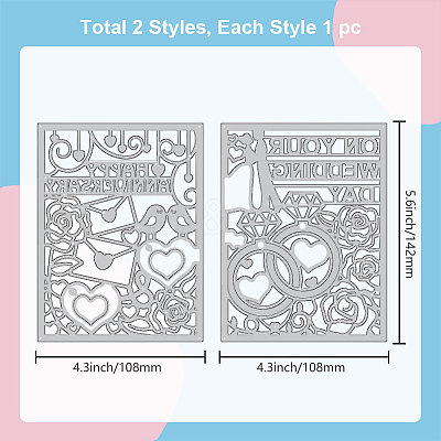 Carbon Steel Cutting Dies Stencils DIY-WH0309-1450-1