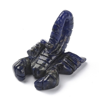 Natural Sodalite Carved Healing Scorpion Figurines DJEW-M008-01B-1