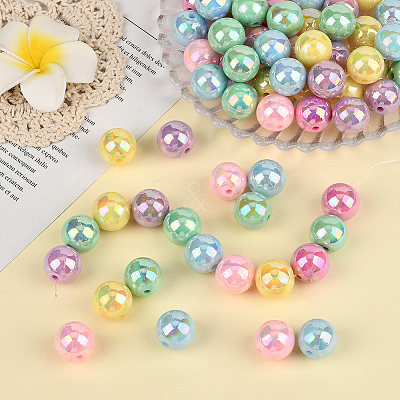 100Pcs Opaque Acrylic Beads OACR-PA0001-31C-1