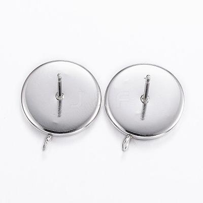 Non-Tarnish 304 Stainless Steel Stud Earring Settings STAS-H380-B-13P-1