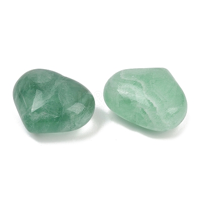 Heart Natural Green Fluorite Palm Stones G-C186-02A-1