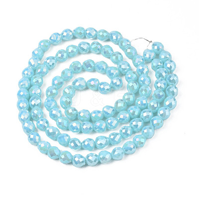 Electroplate Opaque Solid Color Glass Beads Strands EGLA-N002-26-A01-1