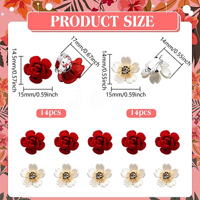 28Pcs 2 Styles Alloy & ABS Hair Fastener PHAR-GO0001-03-1