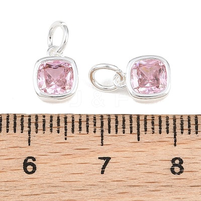Brass Pave Cubic Zirconia Charms KK-CBABC34-07S-01-1