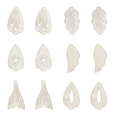 6 Styles Natural Capiz Shell Pendants SHEL-FH0001-02-1