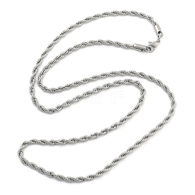 Brass Rope Chain Necklaces for Men Women NJEW-G160-09P-1