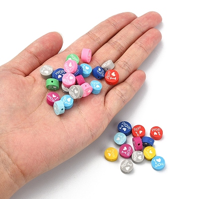 100Pcs 10 Colors Handmade Polymer Clay Beads CLAY-YW0001-64-1