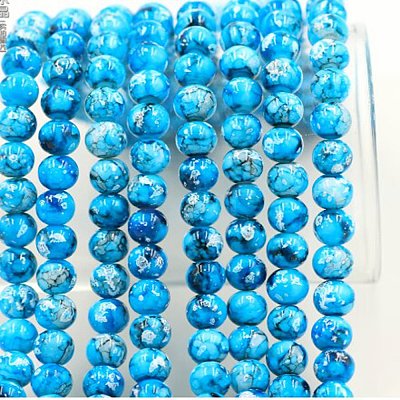 Opaque Spray Painted Glass Beads Strands GLAA-WH0015-43P-1