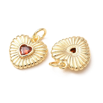 Valentine's Day Brass Pave Cubic Zirconia Charms CU-K002-44G-A-1