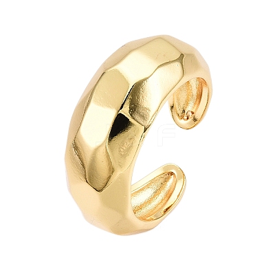 Brass Open Cuff Rings for Women X-RJEW-D016-08G-1