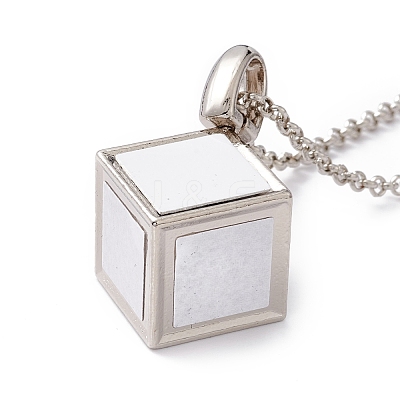 Sublimation Blank Aluminum Pendant Necklace NJEW-E020-04P-1