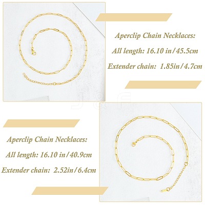 10Pcs 2 Styles Stainless Steel Paperclip Chain Necklaces for Women Men NJEW-SZ0001-72-1