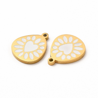Ion Plating(IP) 304 Stainless Steel Enamel Pendants STAS-F291-04G-03-1