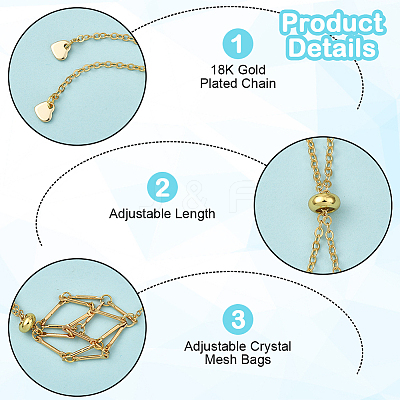 5Pcs Adjustable Braided Brass Macrame Pouch Cable Chain Slider Bracelet Making BJEW-BBC0001-17A-1