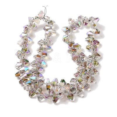Half Rainbow Plated Electroplate Beads Strands EGLA-H104-07A-HR03-1