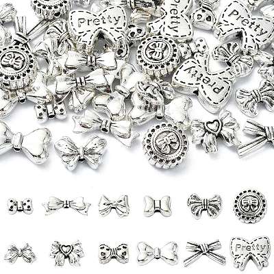 60Pcs 12 Styles Tibetan Style Alloy Beads FIND-CJ0002-28A-1