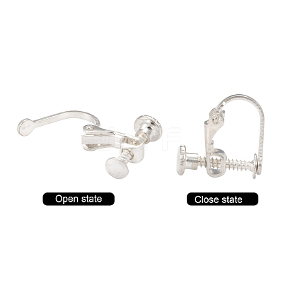 Brass Screw On Clip-on Earring Findings KK-L164-02-1