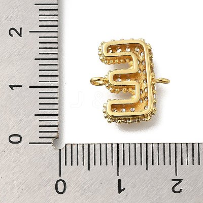 Brass Micro Pave Cubic Zirconia Letter Links KK-I717-04E-1
