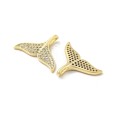 Brass Micro Pave Clear Cubic Zirconia Pendants KK-H460-35G-1