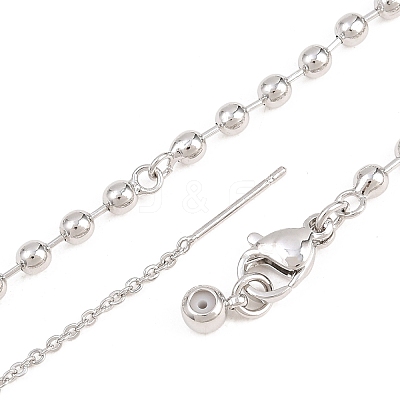 3MM Brass Ball Chain Bracelet Making KK-D238-03P-02-1