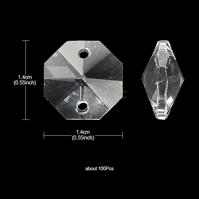 Transparent K9 Glass Connector Charms GLAA-YW0001-100-1