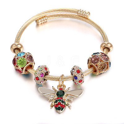 European Style Bees 201 Stainless Steel Charms Bangles DW3223-1