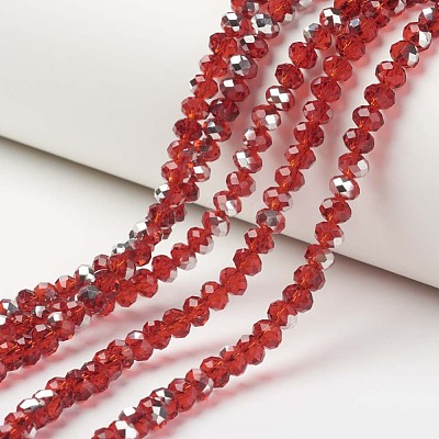 Electroplate Transparent Glass Beads Strands EGLA-A034-T4mm-M05-1