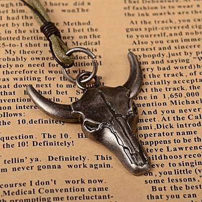 Vintage Leather Cord Pendant Necklaces NJEW-M175-23-1