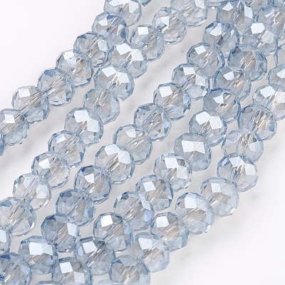 Electroplate Glass Beads Strands X-GLAA-K027-PL-A02-1